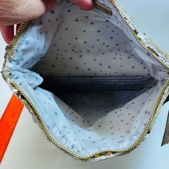 SPRING GALS  STELLA & DOT MARGEAUX OYSTER GOLD SEQUIN CLUTCH. NWT - Picture 10 of 12